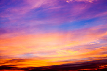 colorful dramatic sky with cloud at sunset