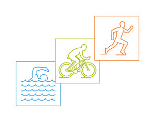 Cool vector symbol for triathlon