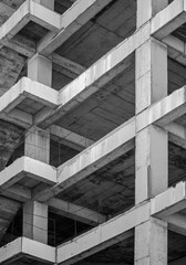 Modern concrete building structure under construction
