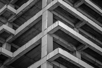 Modern concrete building structure under construction - obrazy, fototapety, plakaty