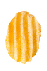 rippled potato chip on white