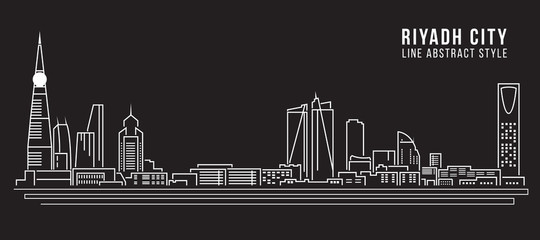 Fototapeta premium Cityscape Building Line art Vector Illustration design - Riyadh city
