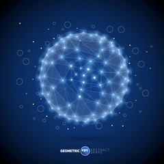 Geometric shape in circle, mesh symbol 