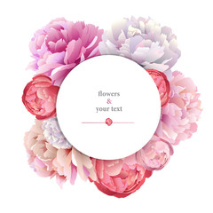 print with pink peony