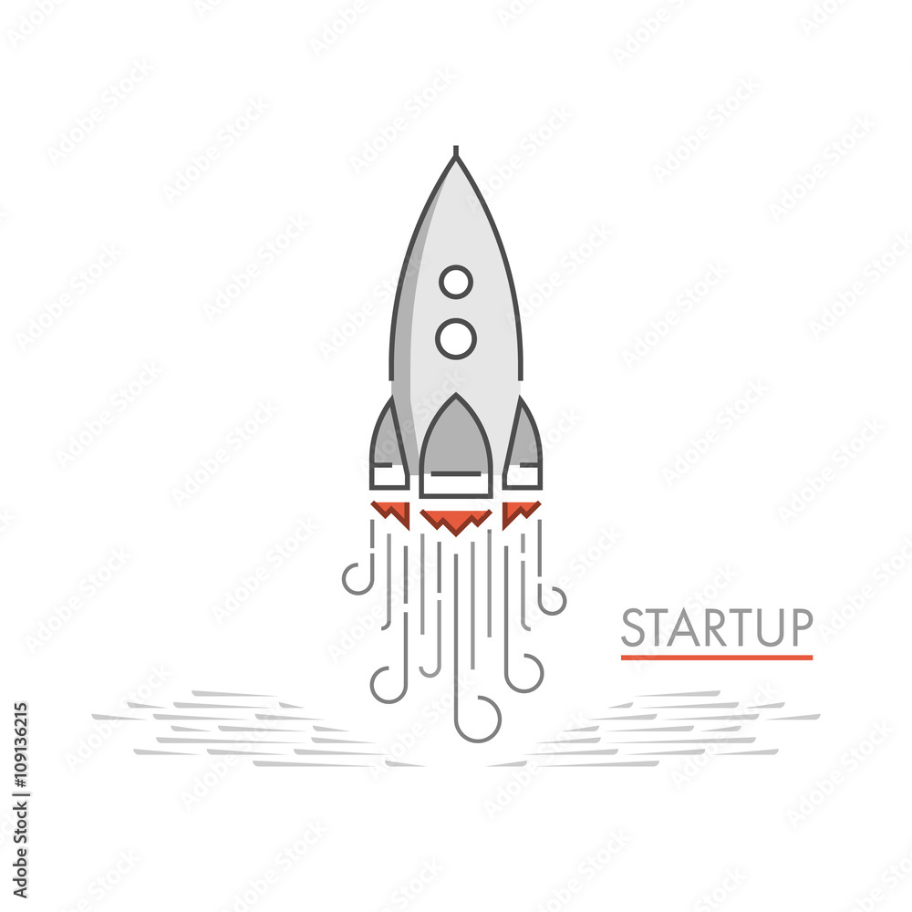 Wall mural vector line design concept for startup