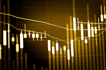 Candle stick graph chart of stock market investment trading. Tra