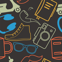 Hipster seamless pattern