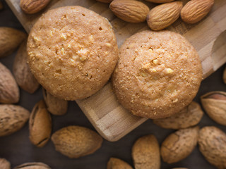 Homemade delicious cookies biscotti with almonds