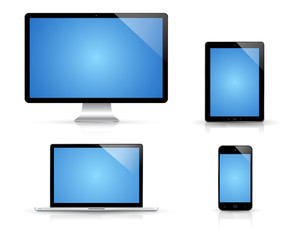 Modern digital tech device collection