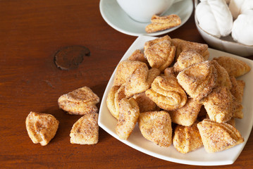 Freshly baked homemade delicious pastry. Sweet biscuits of cottage cheese dough