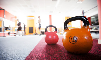 Naklejka na ściany i meble fitness gym interior with equipment