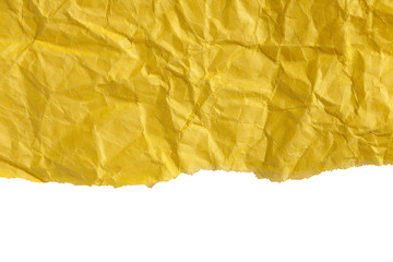 crumpled torn yellow paper