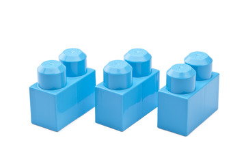 three blue blocks