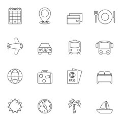 Travel outline icons