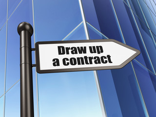 Fototapeta premium Law concept: sign Draw up A contract on Building background