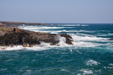 Fototapeta premium Blowhole Point (Punta del Bufadero) near Port of Los Silos Los Silos, Tenerife, Canary Islands, Spain