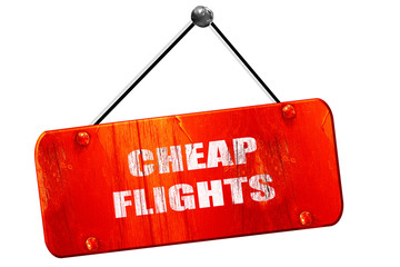 cheap flight, 3D rendering, vintage old red sign
