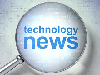 News concept: Technology News with optical glass