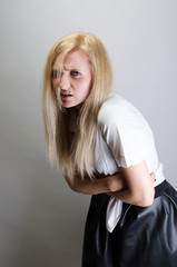 woman with stomachache