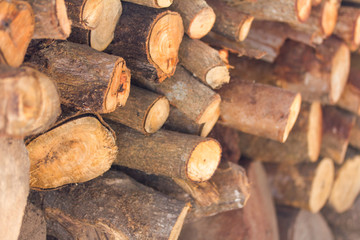 Close-up old wooden pyre.