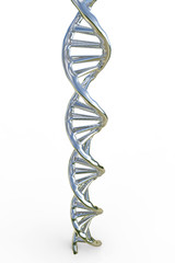 silver dna helix on white background