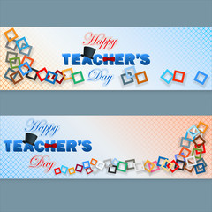 Set of web banner for Happy Teacher's Day template with 3d text