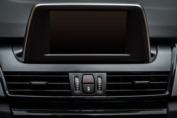 Fototapeta na wymiar Modern luxury car dashboard with big display