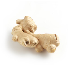 ginger root photographed on a white surface