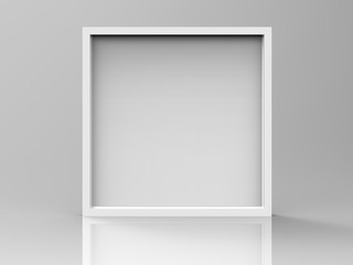 blank white frame on grey background