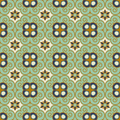 Seamless background image of round spiral cross flower