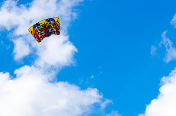  Colorful kite in the cloudy sky