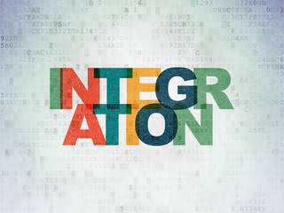 Business concept: Integration on Digital Data Paper background