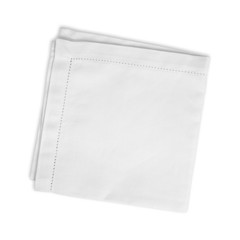 White folded linen napkin isolated on white background