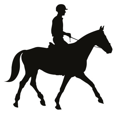 Horse rider vector silhouette. EPS 10