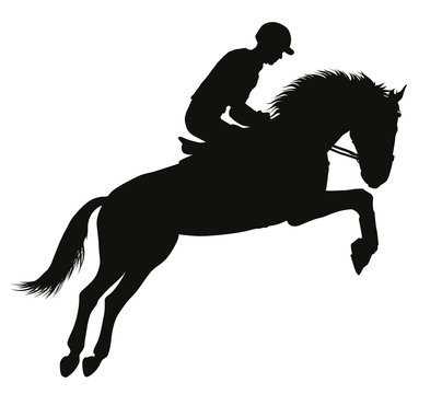 Horse rider vector silhouette