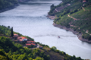 Catamaran tourist on the Sil River