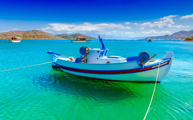 Fishing Boat off the coast of Crete, Greece