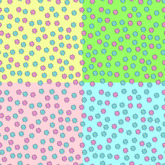 Seamless background flowers blue and pink.