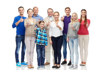 Fototapeta premium group of smiling people showing thumbs up