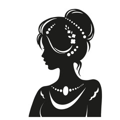 Girls Silhouette. Template for design.