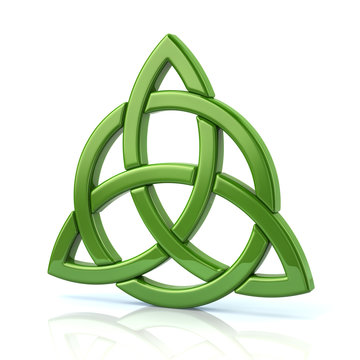 Illustration of green celtic trinity knot