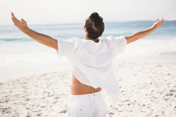 Man relaxing on the beach