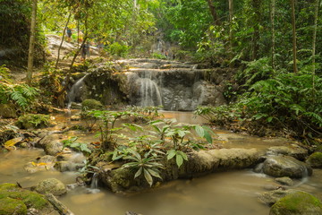 Deep forest waterfall at Phukang waterfall, Doi Luang National Park, Chiang Rai, Thailand