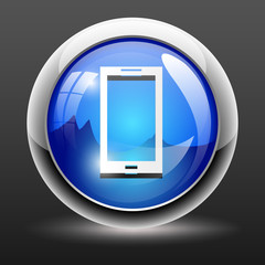 3D smartphone icon button, illustration