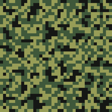 Digital pixel camouflage seamless pattern 