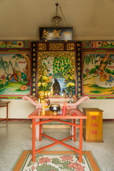 Old chinese temple building style. shrine in north thailand.