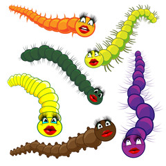 Funny colorful worms