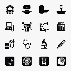 Medical diagnostic vector icons set
