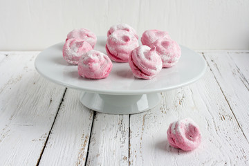 Homemade pink marshmallows currant - zephyr