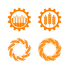 Orange cereal icons on white background